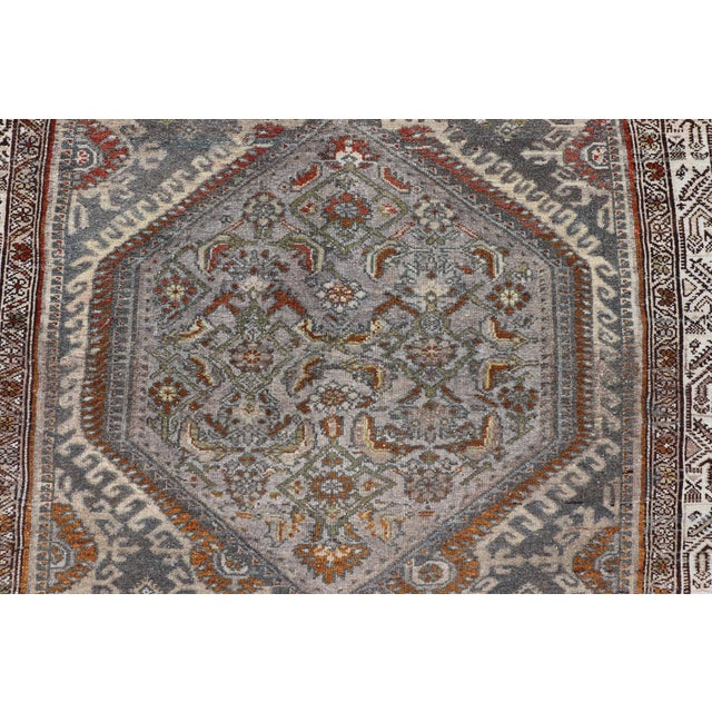 Antique Persian Malayer Gallery Rug With Medallion and Rosette Design For Sale - Image 9 of 15