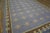 Contemporary 1930s Blue Gray Diamond Antique Indian Cotton Dhurrie Carpet Flatweave Large Rug For Sale - Image 3 of 17