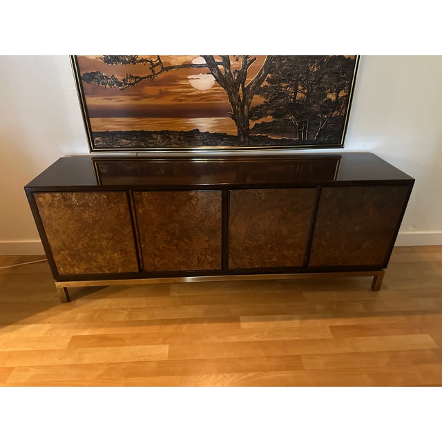 Mid 20th Century John Widdicomb Acid-Washed Bronze Four-Door Credenza With Brass Base For Sale - Image 15 of 17