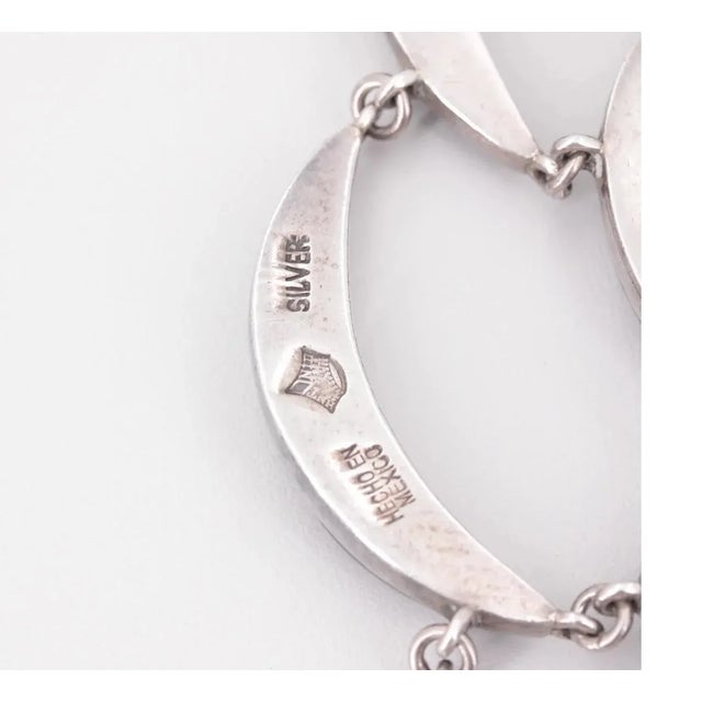 Antonio Pineda Antonio Pineda 1950s Modern Mexico Sterling Collar Necklace & Earrings - Historic-Rare-3 Pieces For Sale - Image 4 of 8