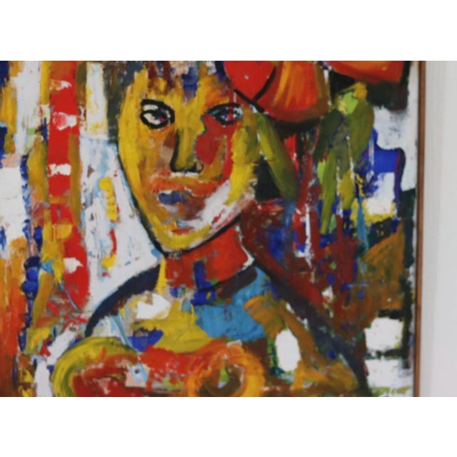 Original swedish oil on canvas – “figure composition” by s. Nilsen – signed & dated 1971 – framed – 62 × 47 cm (24.4" ×...