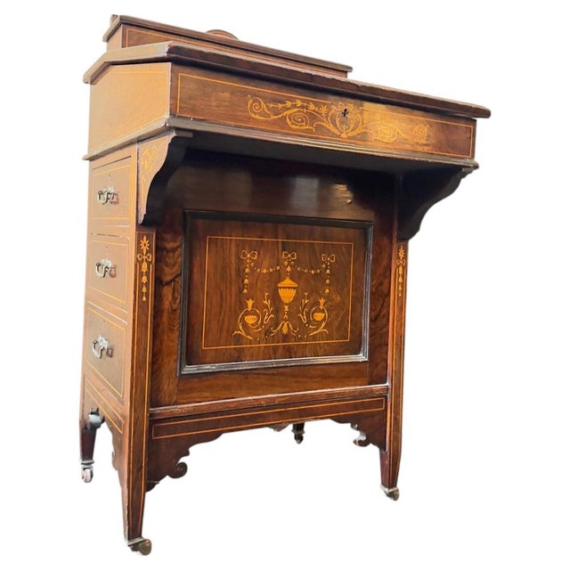 Antique Victorian Davenport Desk by W.J. Mansell, 1870 For Sale - Image 11 of 17
