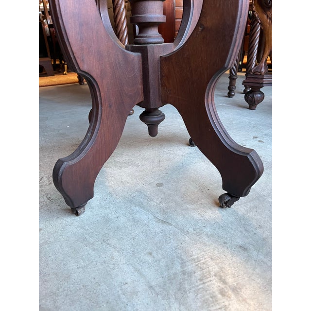 Wood Late 19th Century Victorian Marble-Top Table For Sale - Image 7 of 7