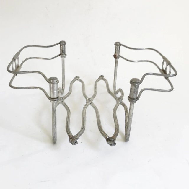 Late 20th Century Vintage Metal Folding Expanding Trivet With Handles