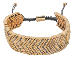 Divine Shield Black Zircon Gold Rope Unisex Bracelet