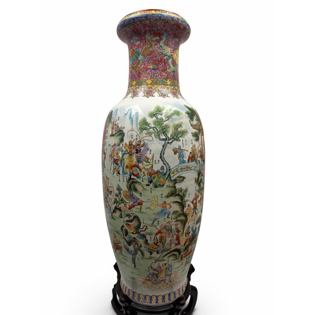 Add an exquisite centerpiece of Asian artistry to your interior layout with this monumental Chinese porcelain floor vase....