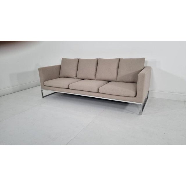 Tight Sofa in Stone Bouclé Upholstery by Antonio Citterio for B&B Italia For Sale - Image 6 of 7