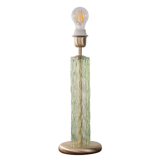 Murano Glass Table Lamp with Green Color, Italy, 1980s For Sale - Image 11 of 11