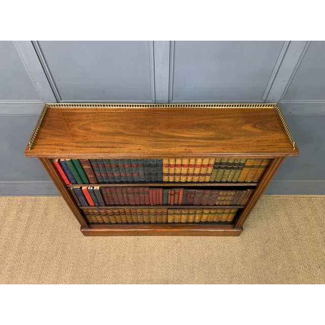 Antique Victorian Walnut Open Bookcase, 1900 For Sale - Image 3 of 13