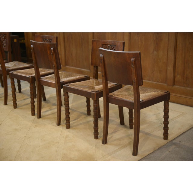 Oak Chairs by Charles Dudouyt, 1950s, Set of 6 For Sale - Image 3 of 13