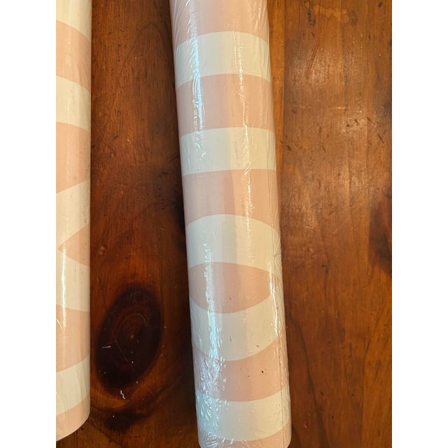 Paper Contemporary Schumacher "Imperial Trellis" Blush Pattern 5005806 Wallpaper - 2 Double Rolls For Sale - Image 7 of 7
