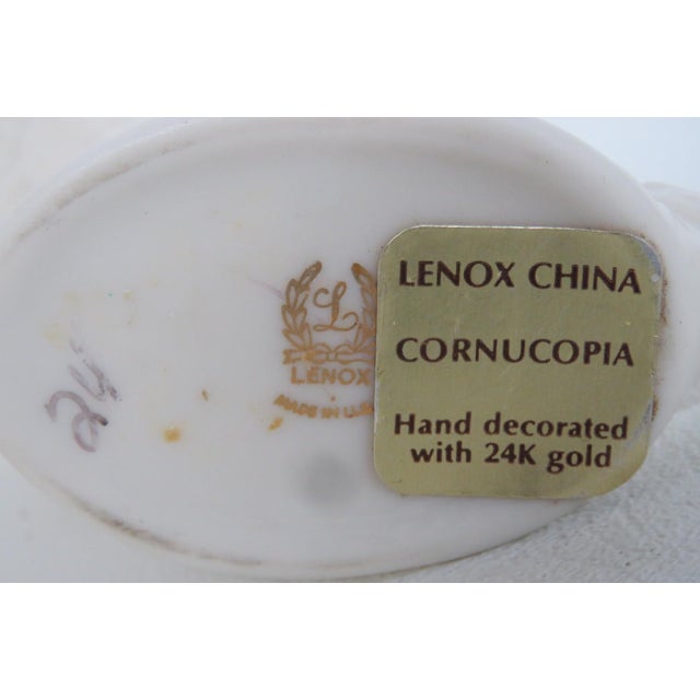 Lenox China Porcelain Cornucopia Pair of 2 Made in Usa With 24k Gold Trim 4927b For Sale - Image 11 of 13