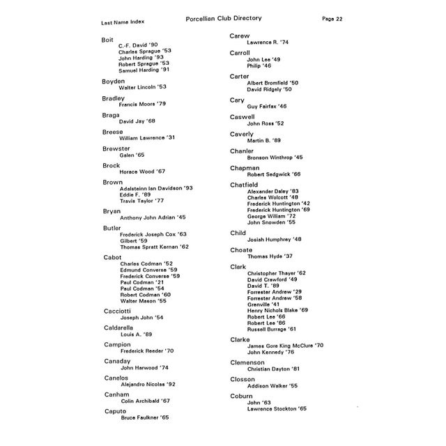 Harvard Porcellian Club 1991 Directory For Sale - Image 4 of 9