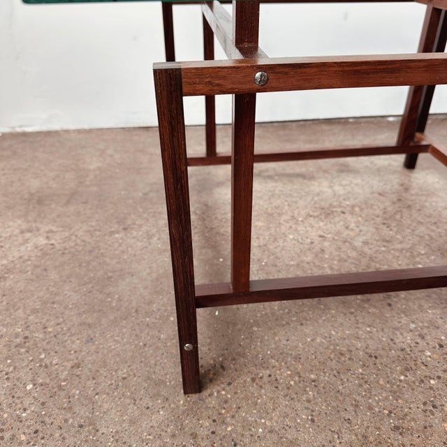 Brown Rosewood and Glass Henning Norgaard Side Table For Sale - Image 8 of 10