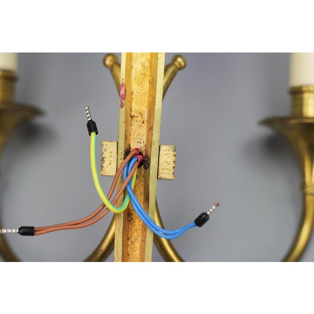 French Art Deco Brass Twin-Arm Sconces, 1930, Set of 2 For Sale - Image 15 of 18