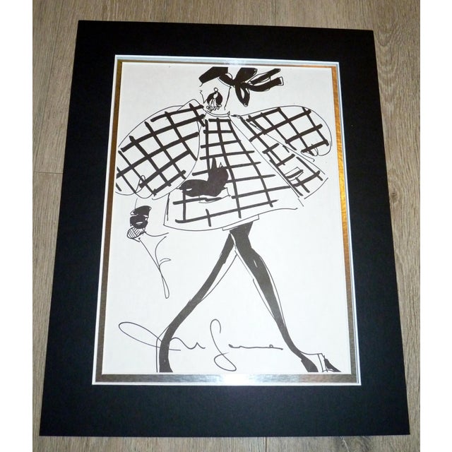 An exceptional custom black and silver matted vintage fashion stat from 1990s Paris, featuring a bold, geometric avant-...