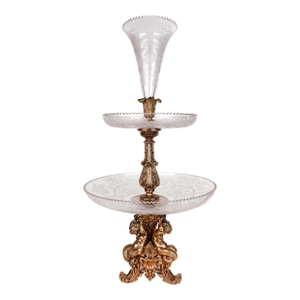 Very Large 19th Century French Gilt Bronze & Cut Crystal Centerpiece by Christofle Et Cie