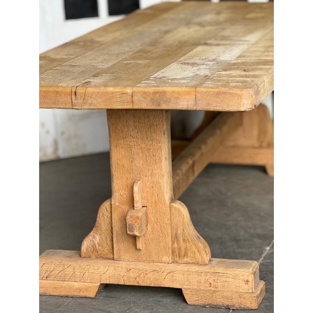 Vintage Farmhouse Dining Table in Bleached Oak, 1920 For Sale - Image 4 of 18