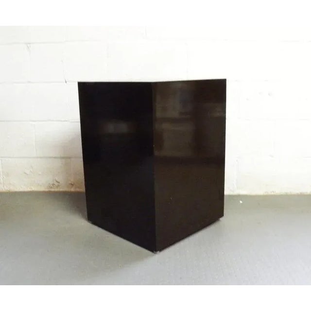1960s Mid Century Modern Vintage Cube Accent Table Dark Brown For Sale - Image 5 of 6