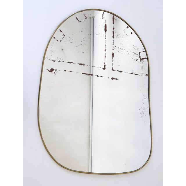 Mid-Century Modern Asymmetric Wall-Mounted Mirror, 1950s For Sale - Image 11 of 18