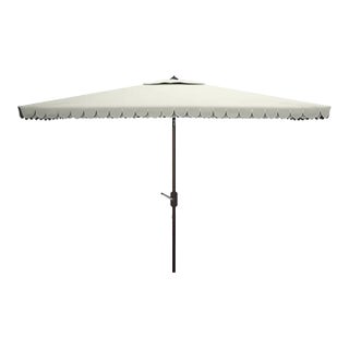 Elegant 6.5x10 Rectangle Umbrella - Beige/White For Sale