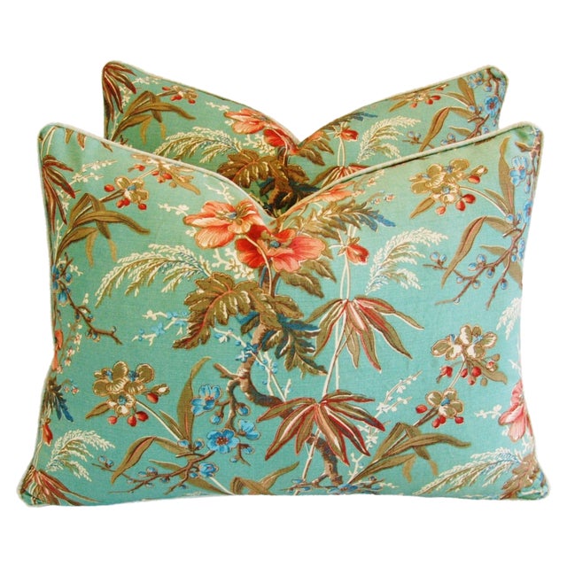 Designer Ralph Lauren Floral Feather/Down Pillows Pair Chairish