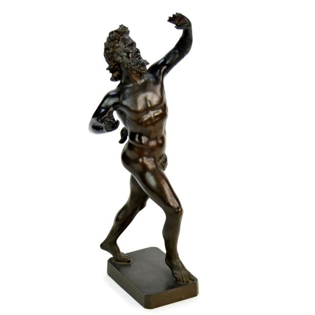 Brown 19th Century Grand Tour Bronze Faun after the Pompeii House of the Faun For Sale - Image 8 of 8