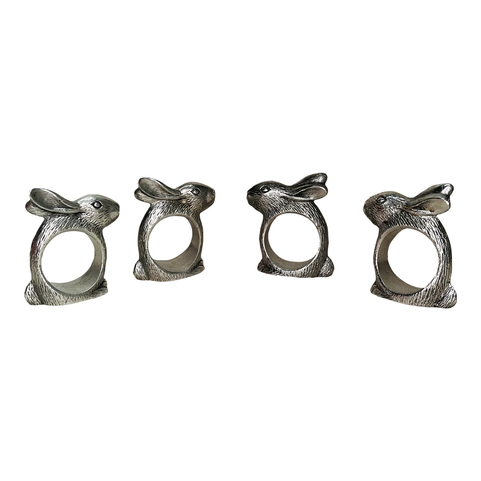 Hans Turnwald Rabbit Napkin Rings - Set of 4 | Chairish