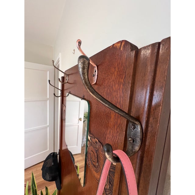 Antique Harris Lebus Quarter-Sawn Oak Hall Tree - Restored For Sale - Image 10 of 18
