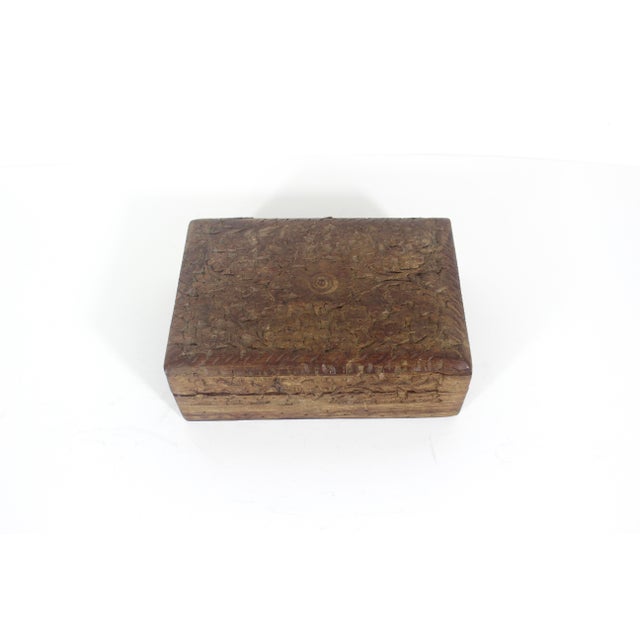 Vintage Carved Wood Box For Sale - Image 6 of 11