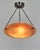 Daum freres & Louis Majorelle A wonderful French art deco hanging fixture in wrought iron with a wide Daum bowl in mottled...