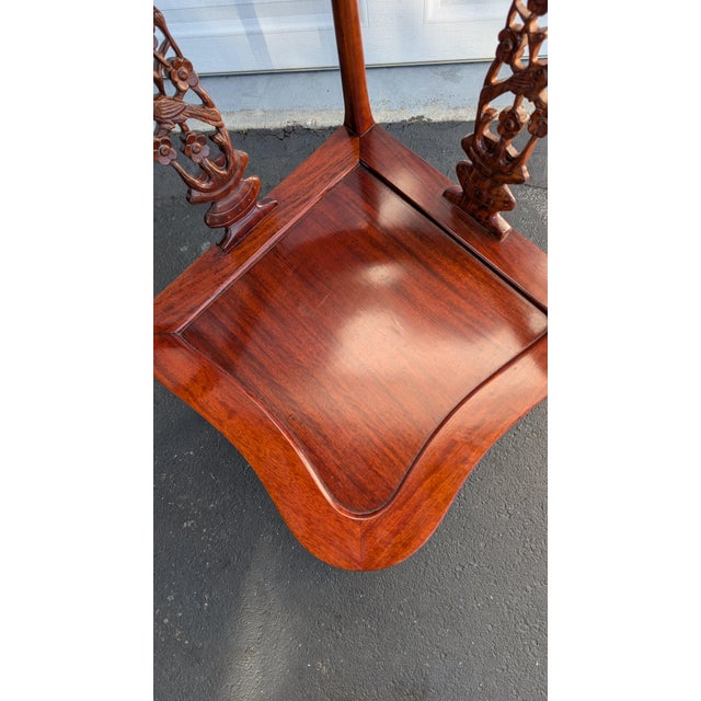 Wood 1960s Hand-Carved Rosewood Horseshoe Corner Chair For Sale - Image 7 of 8