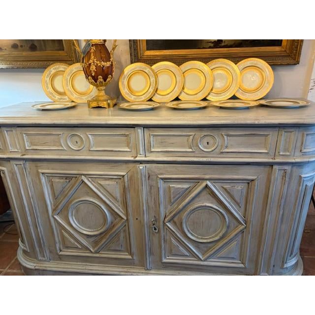 Mid 19th Century 80 Long Antique French Buffet ~ Enfilade ~ Credenza Painted Finish For Sale - Image 5 of 8