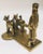 Handcrafted cast brass sculpture of cows and a holy man on stand. Cows are considered holy in India. Lord Shiva and Ma...
