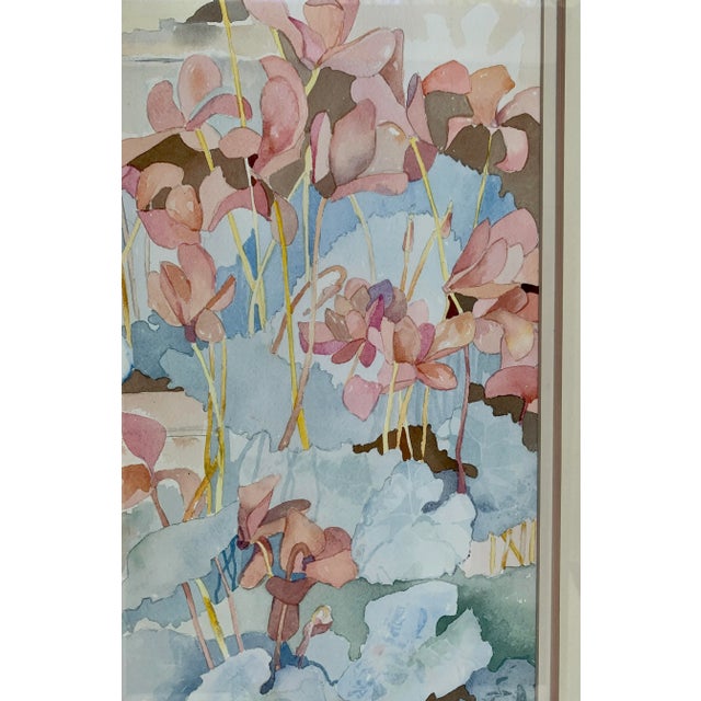 A beautifully mastered floral watercolor- The pictures hardly do it justice! The vertical composition has some slightly...