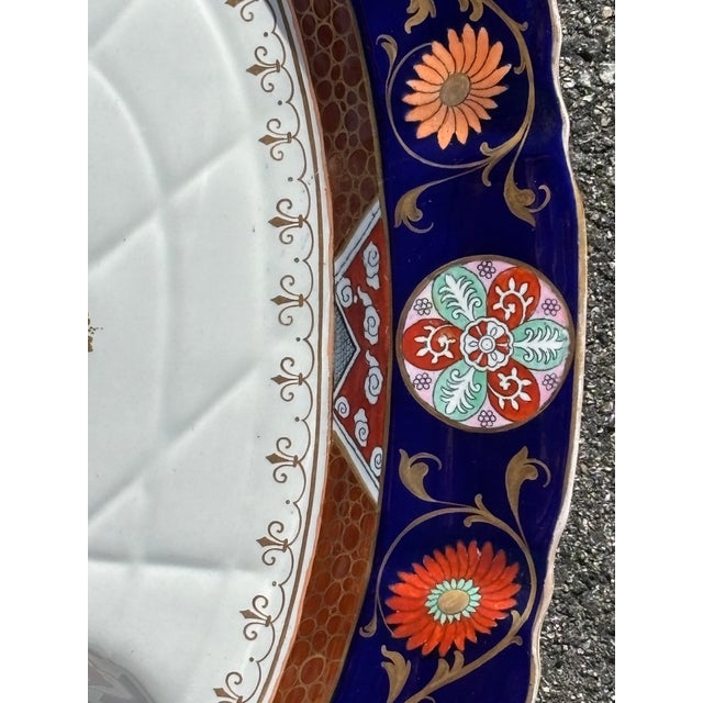 Large 19th C. English Ironstone Centerpiece / Presentation Platter - Exceptional Color and Detailing For Sale - Image 6 of 10