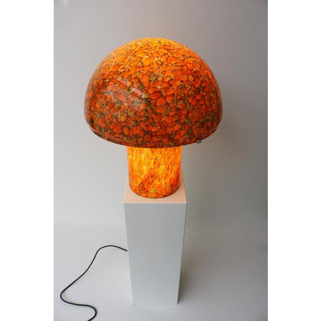 Beige Large Vintage Mushroom Lamp in Orange Art Glass from Peill & Putzler, 1970s For Sale - Image 8 of 18