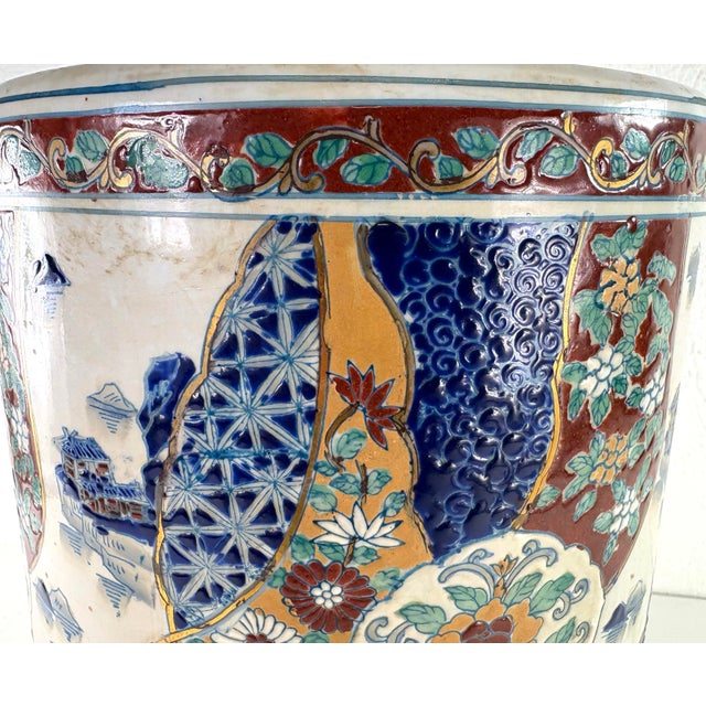 Mid 20th Century Chinese Export Handpainted Umbrella Stand For Sale - Image 10 of 11