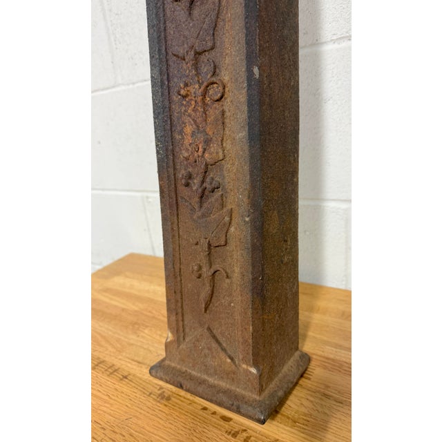 Huge Antique Industrial Outdoor Cast Iron Religious Catholic Crucifix Cross For Sale - Image 10 of 15