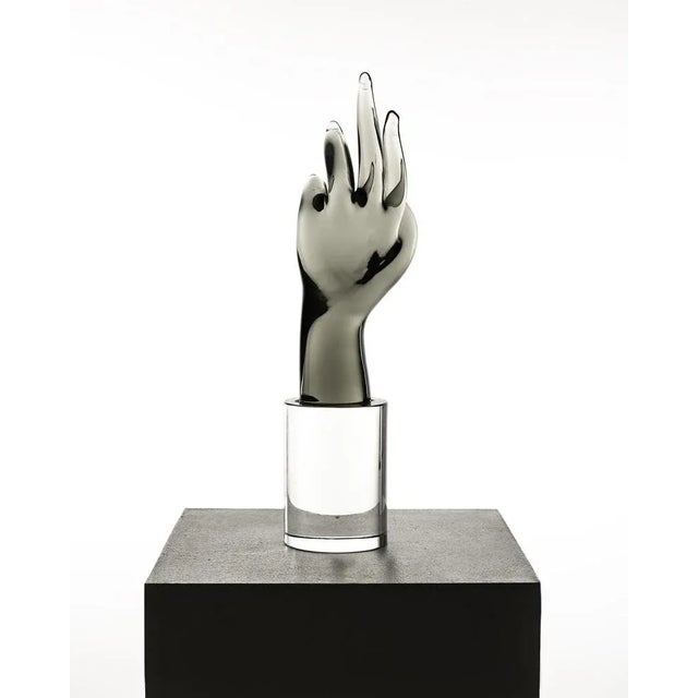 Glass Hand Sculpture by Livio Seguso, 1970s, in Flawless conditions. Designed 1970 to 1979 This piece has an attribution...