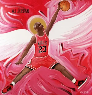 Orest Hrytsak, Michael Jordan, 2018, Mixed Media on Canvas