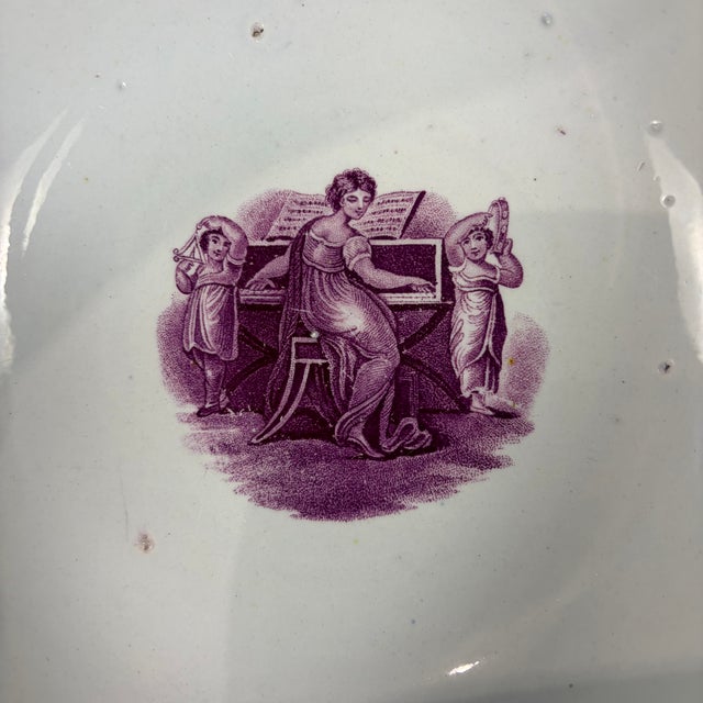 Pink 18th Century Period English Pink Lustreware Transferware Bowl - Woman at Pianoforte For Sale - Image 8 of 10