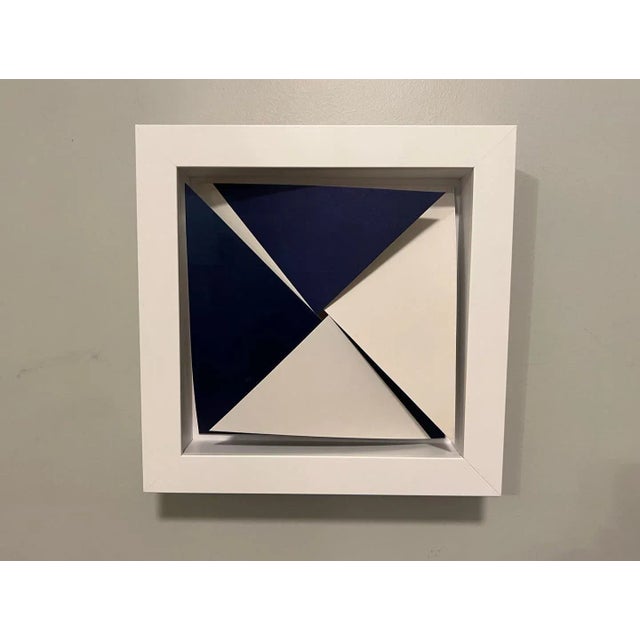 Blue Hércules Barsotti (1914-2010), 1964 Modern Abstract Acrylic on Heavy Paper Sculpture For Sale - Image 8 of 10