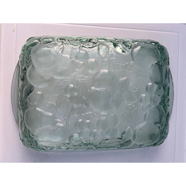 1970s Vintage Libbey Glass "Orchard Fruit" Spanish Green Rectangular Casserole Dish For Sale - Image 5 of 9