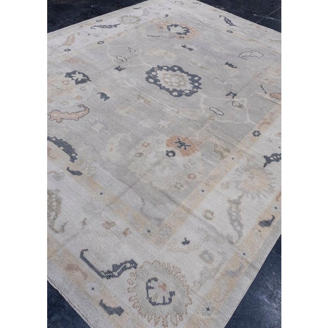 Turkish Turkish Oushak Rug 8'3" x 10'5" For Sale - Image 3 of 8