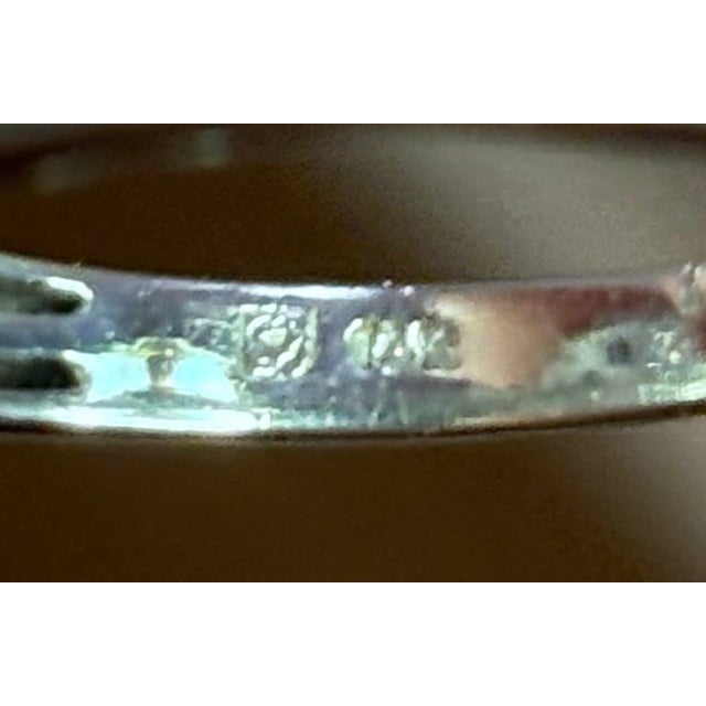 14k white gold cocktail ring w/ large aquamarine center stone, pink topaz and diamonds. Marked at inner band. Excellent...