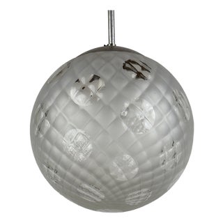 Vintage Murano Sphere Ball Pendant Lamp, 1950s For Sale