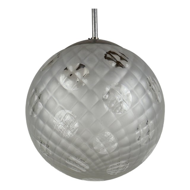 Vintage Murano Sphere Ball Pendant Lamp, 1950s For Sale