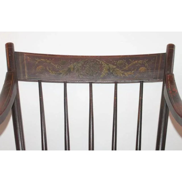 1950s Early Original Paint Decorated 19th Century Hitchcock Armchair For Sale - Image 5 of 9