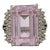 Pink Kunzite and White Diamond Cocktail Ring in 18K White Gold, size 7.5 For Sale
